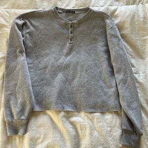 Brandy Melville Gray long sleeve Henley shirt